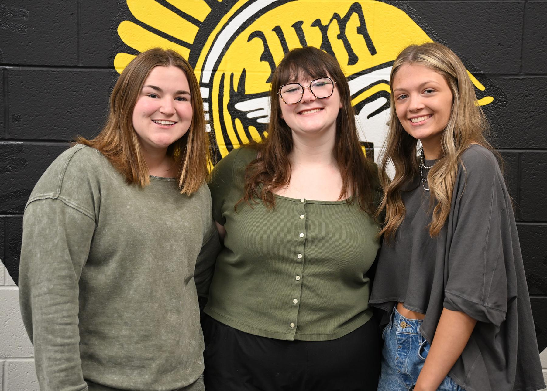 West Marshall from left to right Delana Smith, Lily Nichols, and Alina Goldie.