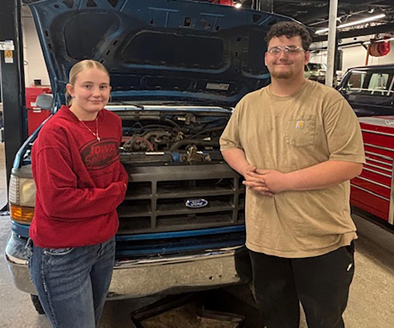 1 year Auto Diploma from left to right: Allie Blankenship (BGM) and Jacob Burnett (Grinnell).